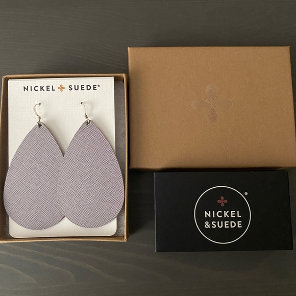 Nickel & Suede Jewelry - Nickel & Suede - Lavender Tear Drop Earrings